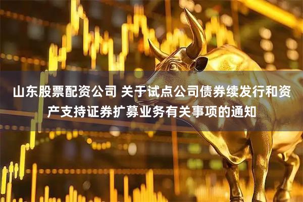 山东股票配资公司 关于试点公司债券续发行和资产支持证券扩募业务有关事项的通知